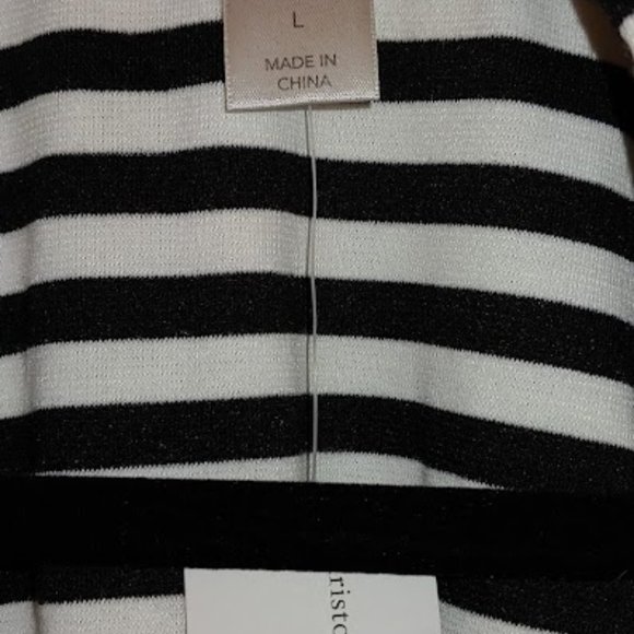 Christopher & Banks Size Large, black and white striped blazer - Picture 2 of 7